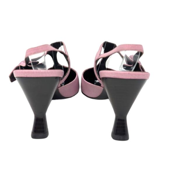 Prada Pink Leather Slingback Heels Size 40.5 - Picture 5 of 8